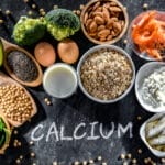 Composition with food products rich in calcium